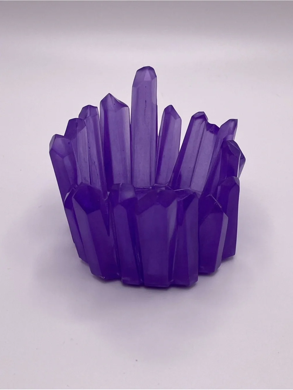 Purple Resin Crystal Candle Holder